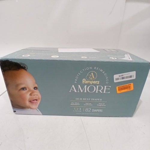82PK PAMPERS AMORE ABSORBENT FRAGRANCE FREE DIAPERS - SIZE 1 - WHITE image 2