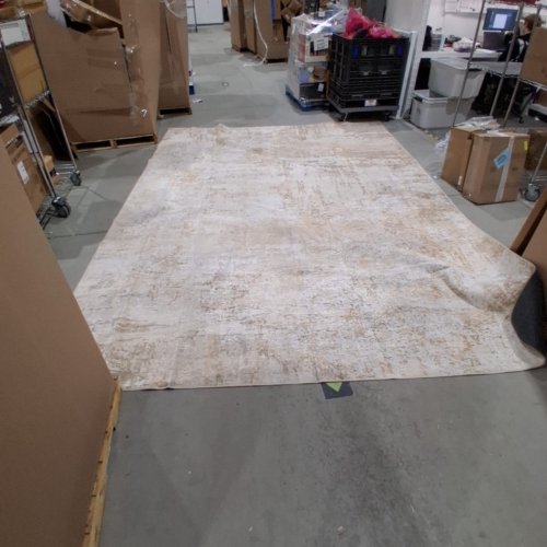 ABSTRACT WASHABLE AREA RUG - 10FT X 14FT - BEIGE image 2