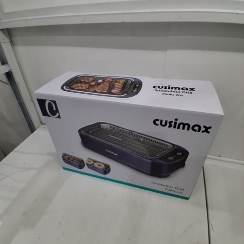 CUSIMAX ELECTRIC PORTABLE INDOOR SMOKELESS GRILL WITH 13.8" X 8" COOKING SURFACE - 1500W - BLUE (MODEL: CMRG-200) image 5