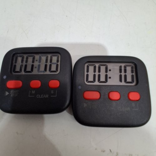 2PK ANTONKI DIGITAL TIMER FOR COOKING OR STUDYING BATTERIES INCLUDED - BLACK / RED (MODEL: EC001D) image 3