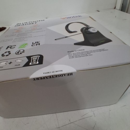 WANTEK BLUETOOTH HEADSET WITH MIC AND AI NOISE CANCELLING ADJUSTABLE MICROPHONE CHARGING DOCK - BLACK (MODEL: HSM-WK881BTC) image 3