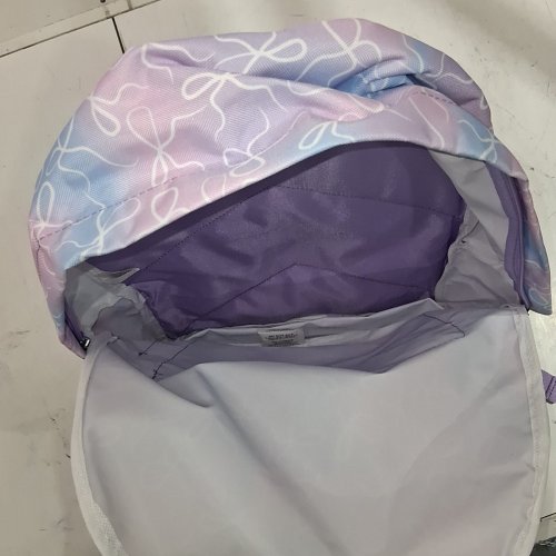 TRAVELWAY PRINTED BACKPACK - LAVENDER AND BLUE image 3