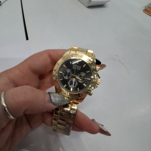 MENS HUGO BOSS ORIGINAL IKON WRISTWATCH - 44 MM- BLACK DIAL / GOLD-TONE (MODEL: 6795) image 3