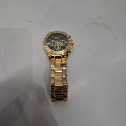 MENS HUGO BOSS ORIGINAL IKON WRISTWATCH - 44 MM- BLACK DIAL / GOLD-TONE (MODEL: 6795) image 4