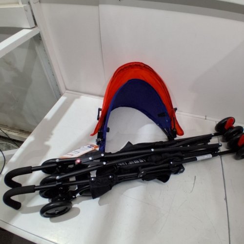 HARMONY LITEWAVE UMBRELLA STROLLER WITH CANOPY - 33 LBS MAX - BLACK/RED/BLUE image 2