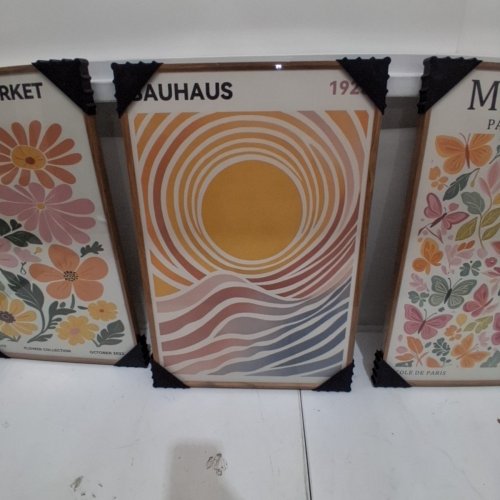 3PC CHDITB BOHO FLOWER MARKET FRAMED CANVAS WALL ART SET - 16" X 24" X 3" - MULTICOLORED image 4