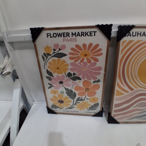 3PC CHDITB BOHO FLOWER MARKET FRAMED CANVAS WALL ART SET - 16" X 24" X 3" - MULTICOLORED image 5