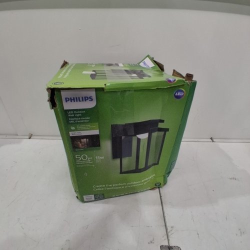 PHILIPS LED OUTDOOR WALL LIGHT - 11W - 600LM - 6.9" X 11" X 7.8" - BLACK (MODEL: 9290032982 / 582908) image 6