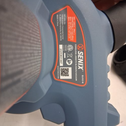 SENIX CORDLESS HANDHELD LEAF BLOWER/VACUUM - 20V/180MPH - BLUE/BLACK (MODEL: BLVX2-M) image 2