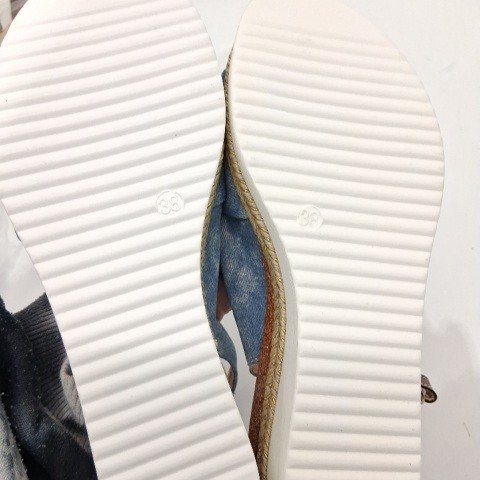 WOMEN'S SLINGBACK WEDGE SANDALS - SIZE 7.5 (38) - BLUE image 3