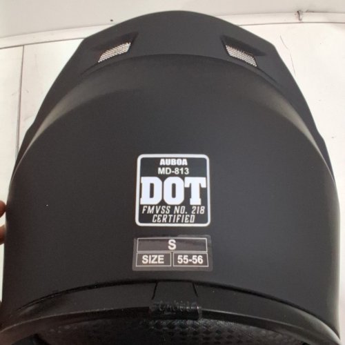 AUBOA FULL FACE MOTORCYCLE HELMET WITH TINTED VISOR - DOT CERTIFIED - SMALL - BLACK (MODEL: MD-813) image 4