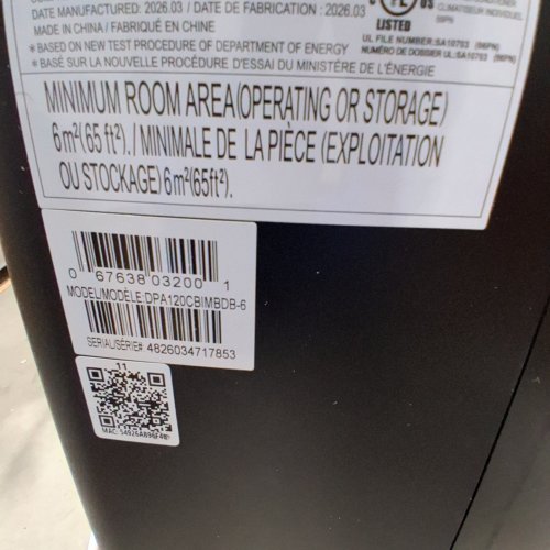 DANBY INVERTER SMART PORTABLE AIR CONDITIONER - 12,000 BTU SACC -BLACK (MODEL: DPA120CBIMBDB-6/ 1774997) image 8
