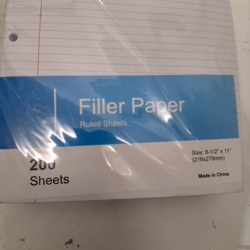 3(200PK) 3-HOLE PUNCHED RULED REINFORCED FILLER PAPER - 8.5" X 11" image 2