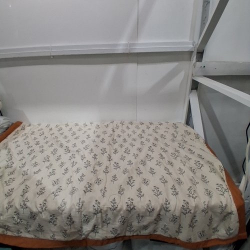 FLORAL THROW BLANKET WITH BORDER - 58" X 39" - BROWN/WHITE image 2