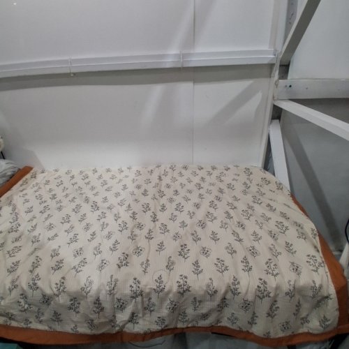 FLORAL THROW BLANKET WITH BORDER - 58" X 39" - BROWN/WHITE image 3