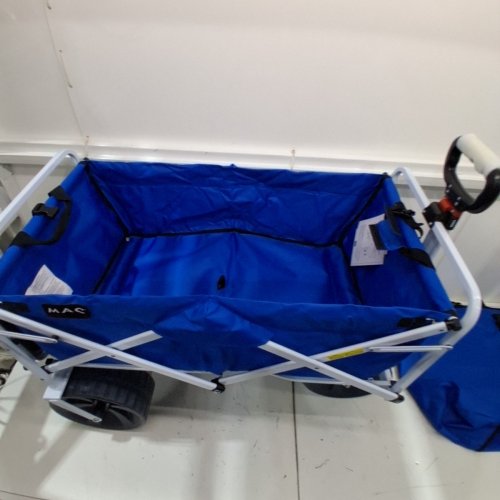 MAC SPORTS HEAVY DUTY COLLAPSIBLE FOLDING ALL TERRAIN UTILITY BEACH WAGON CART, BLUE/WHITE image 4