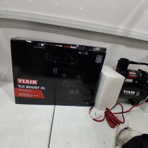 VIAIR TLC BOOST XL AIR COMPRESSOR/TIRE INFLATOR SOURCE KIT WITH BLOW GUN, INFLATION TIPS, PRESTA VALVE CHUCK & 30FT COIL HOSE - 150 PSI /2GAL - BLACK - (MODEL: 42041/TLC BOOST XL) image 5
