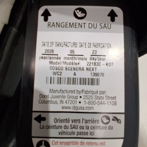 COSCO SCENERA NEXT CONVERTIBLE CAR SEAT - BLACKOUT (MODEL: 22183C-KOT) image 2