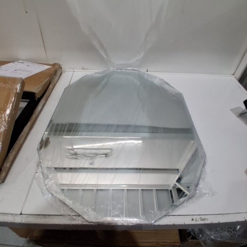 WALL-MOUNTED HEXAGON SHAPED MIRROR - 30" X 24" - CLEAR image 3