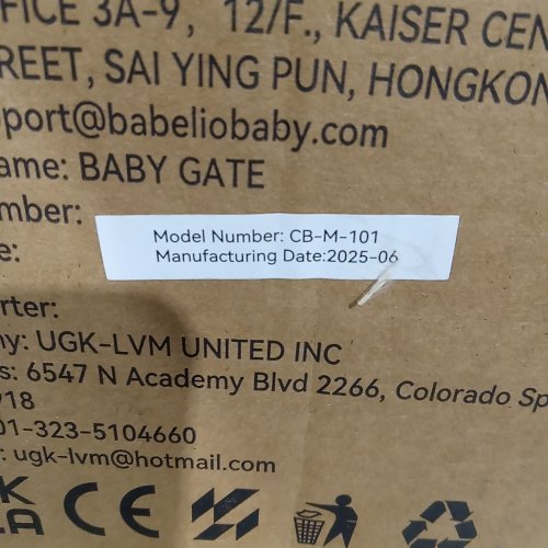 BABELIO ADJUSTABLE BABY GATE FOR DOORWAYS - 29" - 48" - WHITE (MODEL: CB-M-101) image 2