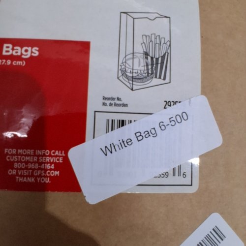 500PK GORDON CHOICE WHITE PAPER BAGS - 6" X 3.625" X 11" - WHITE (MODEL:292559) image 2