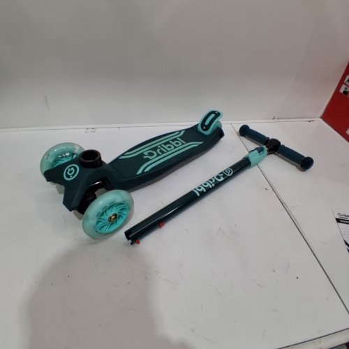 KIDS DRIBBL 3-WHEEL SCOOTER WITH LIGHT UP WHEELS - 165LB MAX - AQUA - (MODEL: DBKS01) image 2