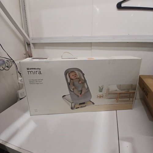 UPPABABY MIRA 2-IN-1 PORTABLE BOUNCER SEAT WITH GREENGUARD CERTIFIED & STORAGE BAG - WELLS/ DARK TAUPE (MODEL: 1801-MIR-NA-WEL) image 4