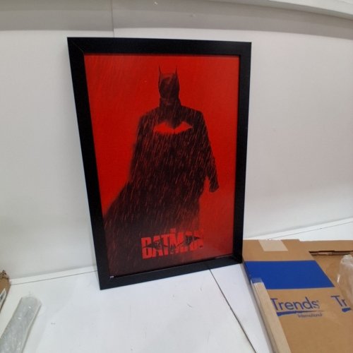TRENDS INTERNATIONAL FRAMED DC COMICS THE BATMAN WALL POSTER - 22.4" X 34" (24" X 36" FRAME) - RED/BLACK (MODEL: FR22327BLK22X34) image 2