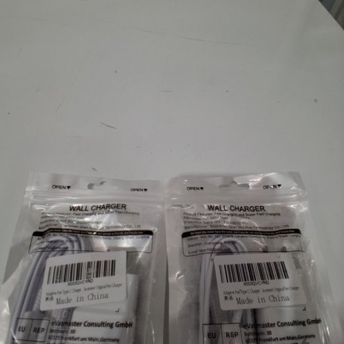 2PK FAST CHARGER USB TO USB TYPE C WITH BLOCK - 3FT - WHITE image 3