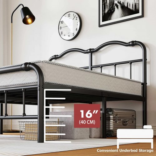ARCHED BALL FINIAL STEEL TUBE BED FRAME -QUEEN - BLACK (MODEL: RHF3203C-18A) image 2
