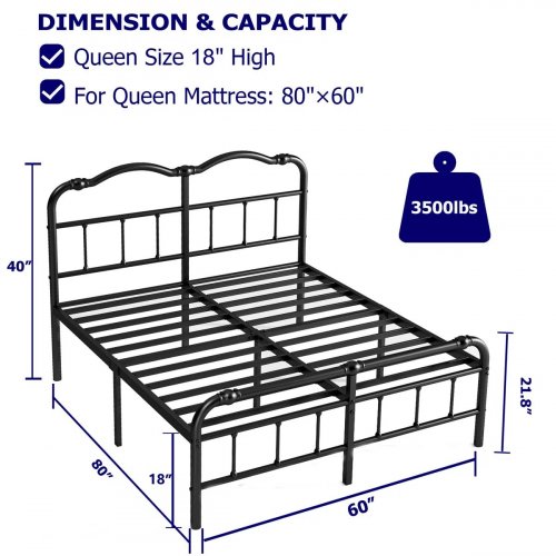 ARCHED BALL FINIAL STEEL TUBE BED FRAME -QUEEN - BLACK (MODEL: RHF3203C-18A) image 3
