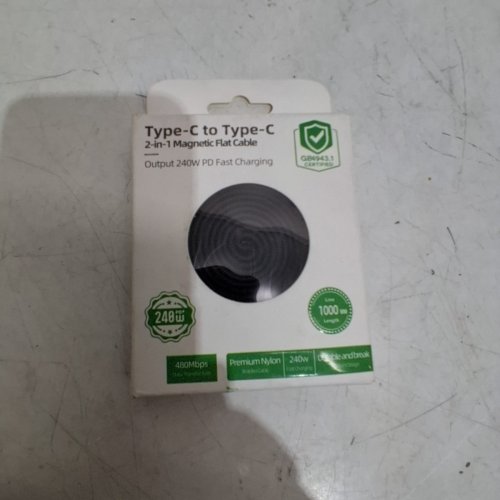 MAGNETIC FLAT USB-C TO USB-C CABLE - 240W, 3.2FT - GREY image 3
