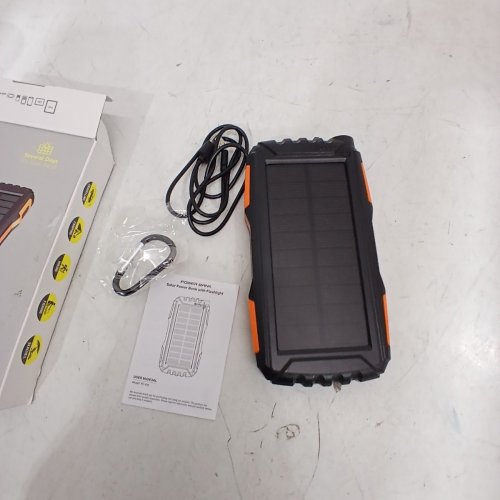 SOLAR-IN PORTABLE SOLAR POWER BANK AND FLASHLIGHT- BLACK / ORANGE (MODEL: YD-819) image 2