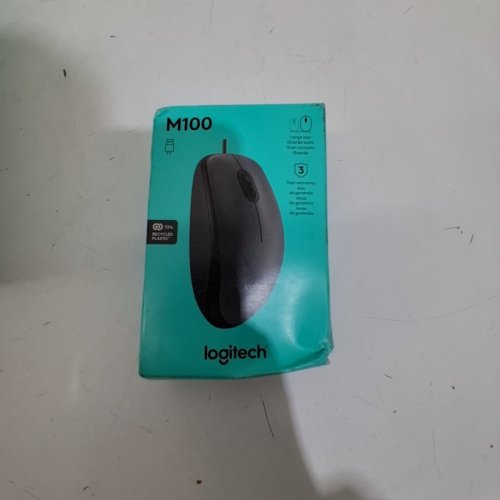 LOGITECH M100 FULL SIZE WIRED CORDED MOUSE - BLACK (MODEL: 910-001601) image 2