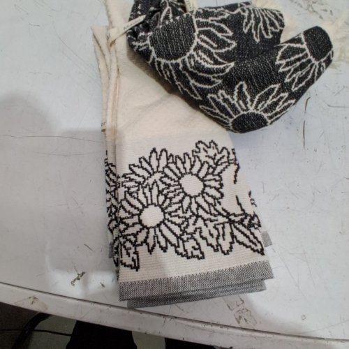 6PK MADE IN PORTUGAL KITCHEN TOWELS - 20" X 28" - BLACK/WHITE (MODEL: 3400770) image 4