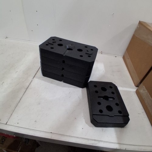 5PC RECTANGUALR CABLE WEIGHT EXERCISE PLATES - 4 X 10LB/1 X 7LB - BLACK image 2