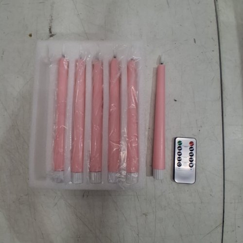6PK FLAMELESS LED CANDLES WITH REMOTE - 10" - PINK image 3