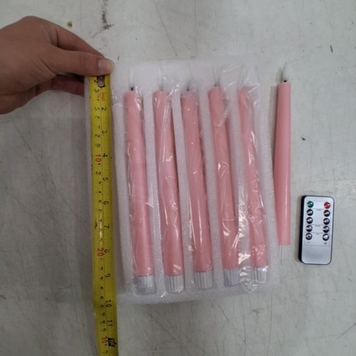 6PK FLAMELESS LED CANDLES WITH REMOTE - 10" - PINK image 4