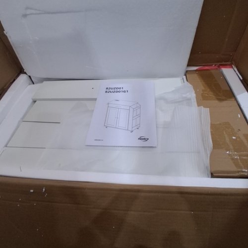HOOBRO PORTABLE KITCHEN ISLAND WITH POWER OUTLETS - WHITE (MODEL: WT82UZD01G1) image 2
