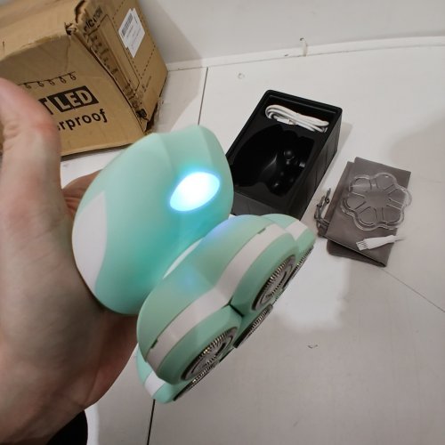BARTRIMBER 7D ELECTRIC RAZOR WITH LED LIGHT FOR WET DRY USE - SEAFOAM (MODEL:FK-8608) image 2