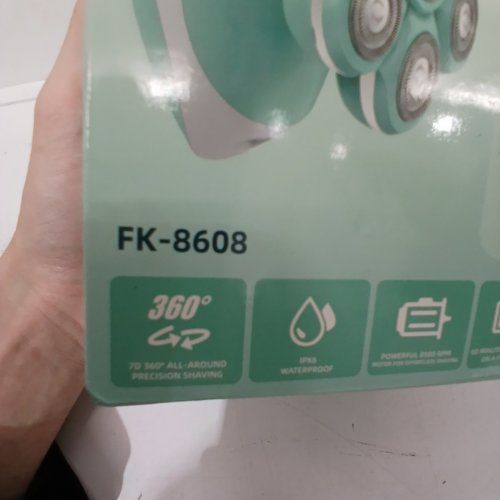 BARTRIMBER 7D ELECTRIC RAZOR WITH LED LIGHT FOR WET DRY USE - SEAFOAM (MODEL:FK-8608) image 3