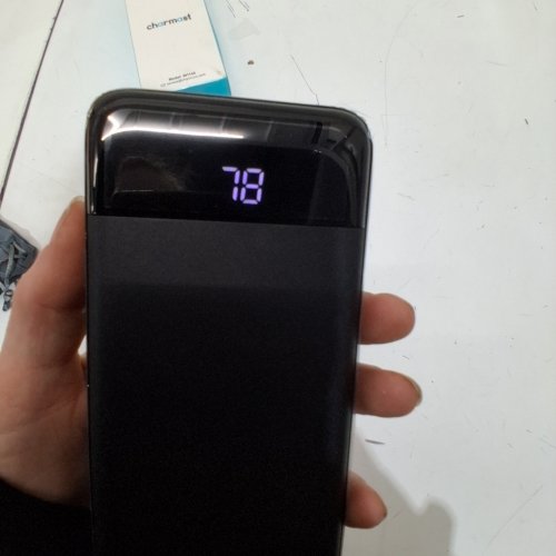 4-IN-1 CHARMAST POWER BANK WITH BUILT IN CABLES - 10000 MAH - 5 3/4" - BLACK (MODEL: W1148) image 2