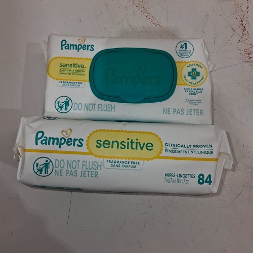 10PK (84 WIPES) PAMPERS SENSITIVE FRAGRANCE FREE BABY WIPES image 2