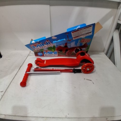 KIDS RUGGED RACERS 3-WHEEL WITH LED LIGHTS SCOOTER - RED/PINK (MODEL:BH19898) image 2
