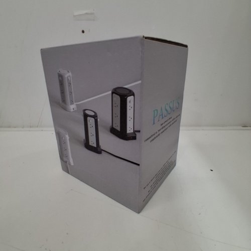 PASSUS SURGE PROTECTOR POWER BAR TOWER WITH USB C PORTS - 10FT EXTENSION CORD - BLACK (MODEL: XT-U3011) image 3
