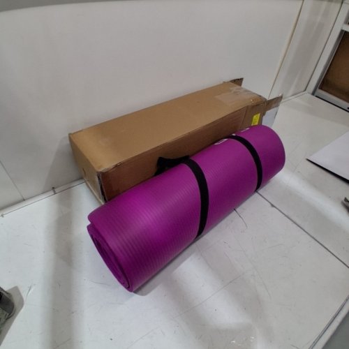 CAP BARBELL HIGH DENSITY EXERCISE YOGA MAT WITH STRAP - 68" X 24" X 0.5" - PURPLE image 2