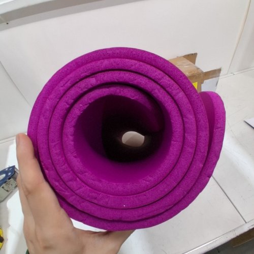 CAP BARBELL HIGH DENSITY EXERCISE YOGA MAT WITH STRAP - 68" X 24" X 0.5" - PURPLE image 3