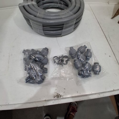 LIQUID-TIGHT CONDUIT AND CONNECTOR KIT WITH 8 STRAIGHT FITTINGS AND 8 ANGLE FITTINGS - 50FT - 3/4" DIAMETER - GREY image 3
