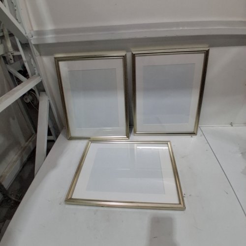 3PK KATE AND LAUREL CALTER MODERN WALL PICTURE FRAME SET - 16" X 20" MATTED TO 8" X 10" - SILVER (MODEL: 213680) image 2