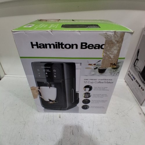 HAMILTON BEACH ONE PRESS DISPENSING COFFEE MAKER - MAKES 12 CUPS - BLACK (MODEL: 47602) image 7